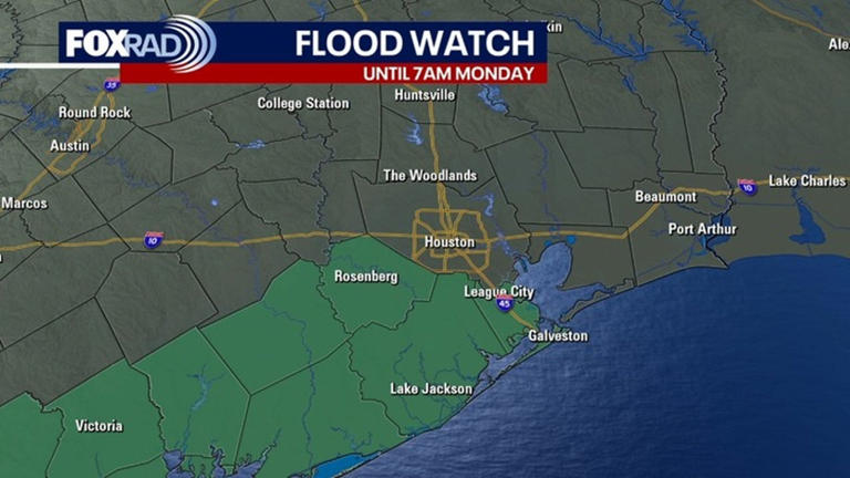 Flood watch for coastal Houston-area counties until Memorial Day