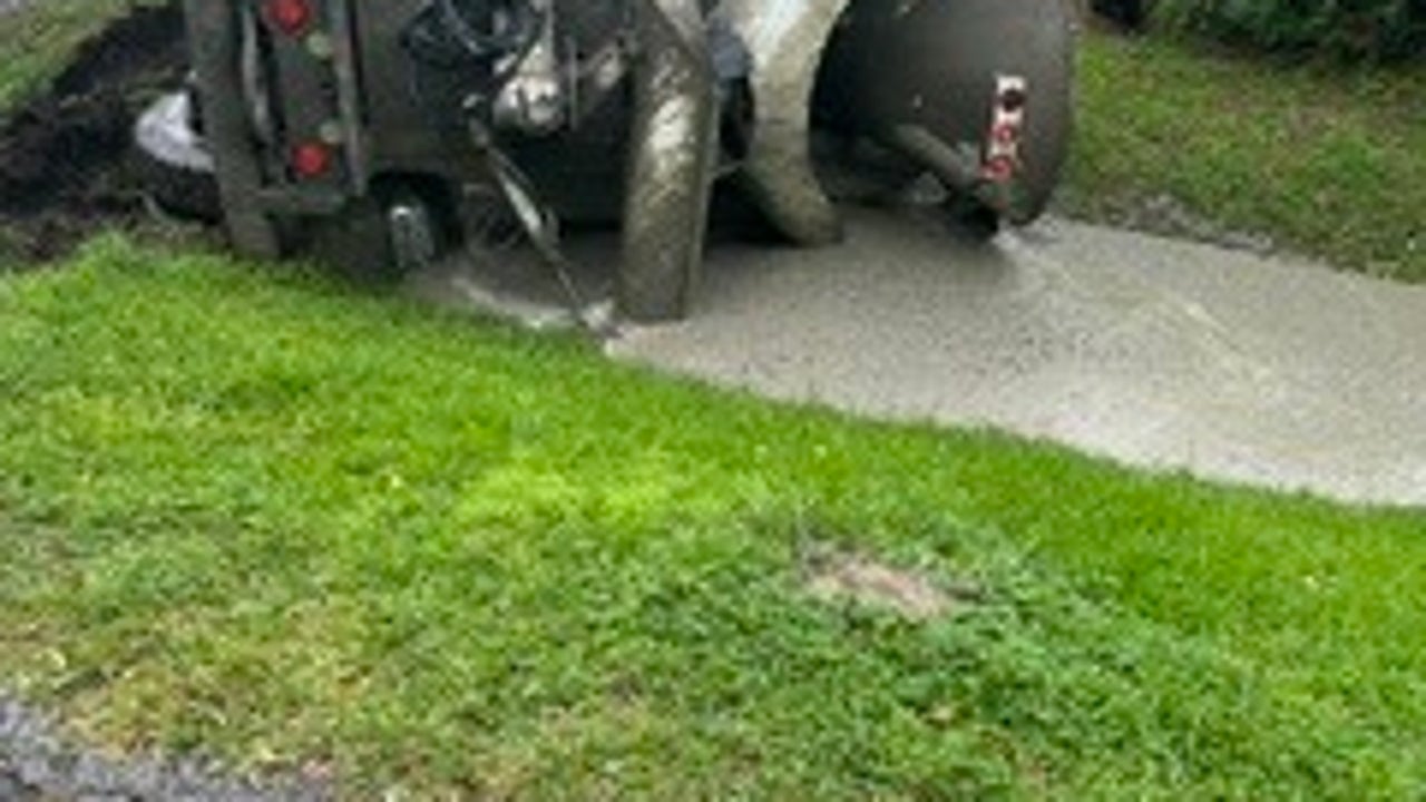 Cement truck rollover causes chemical spill in East Houston