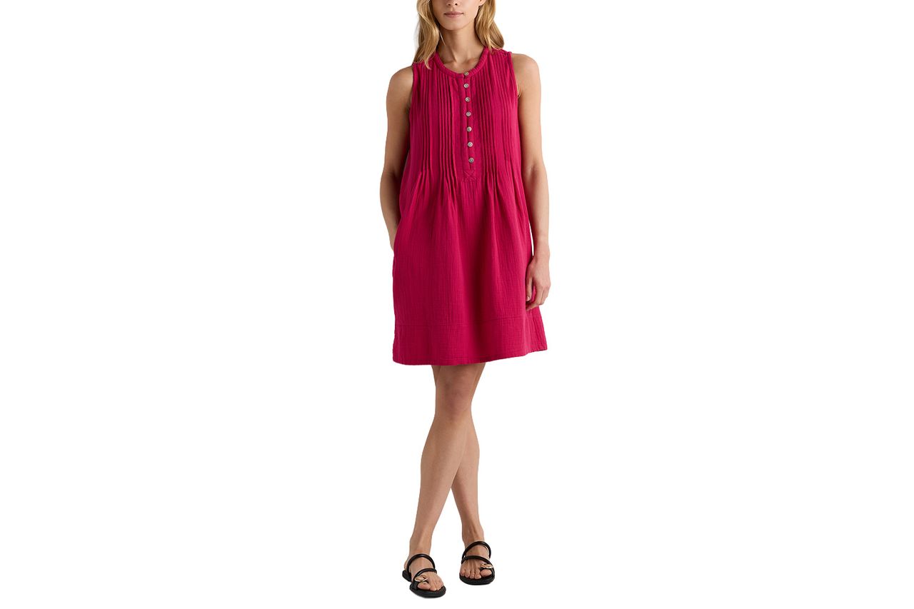 Quince 100% Organic Cotton Gauze Sleeveless Swing Dress