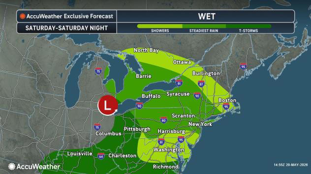 Memorial Day weekend: wet for millions in East and Southeast, dry for ...