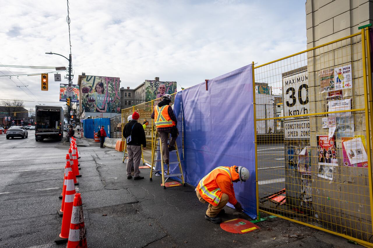 Months-long Broadway closure begins near Cambie Street
