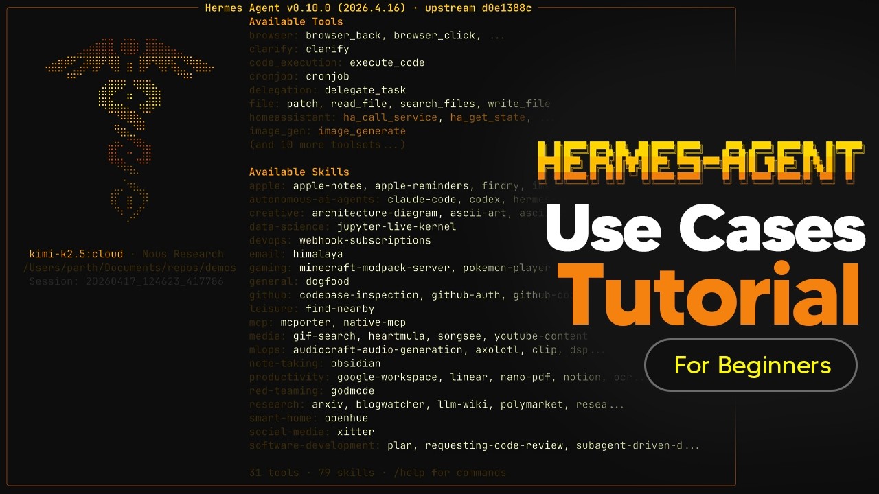 Hermes agent tutorial: setup, tools, and examples