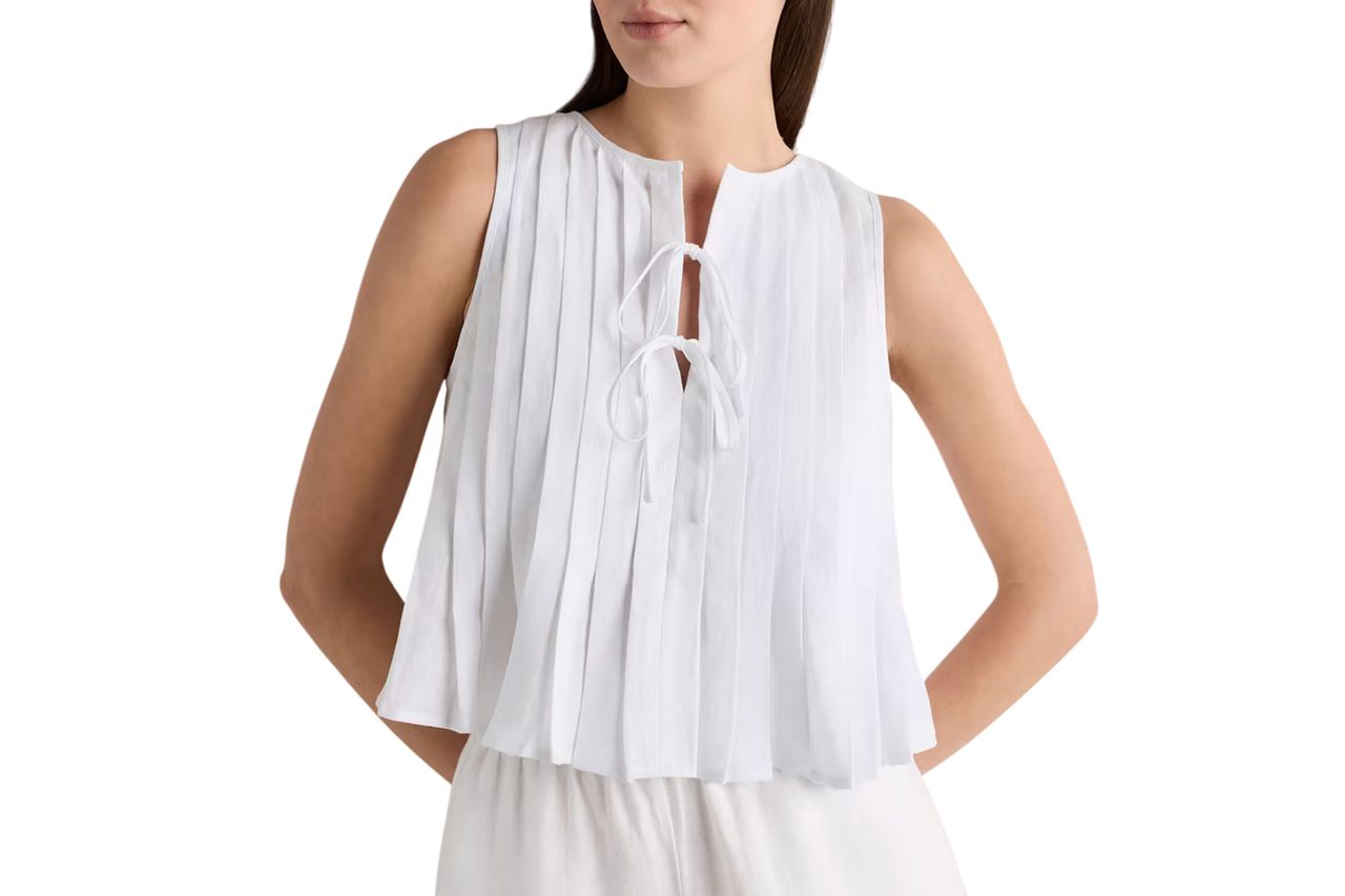 Quince 100% European Linen Pleated Tank