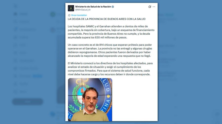 Posteo Ministerio de Salud de la Nación 20052026