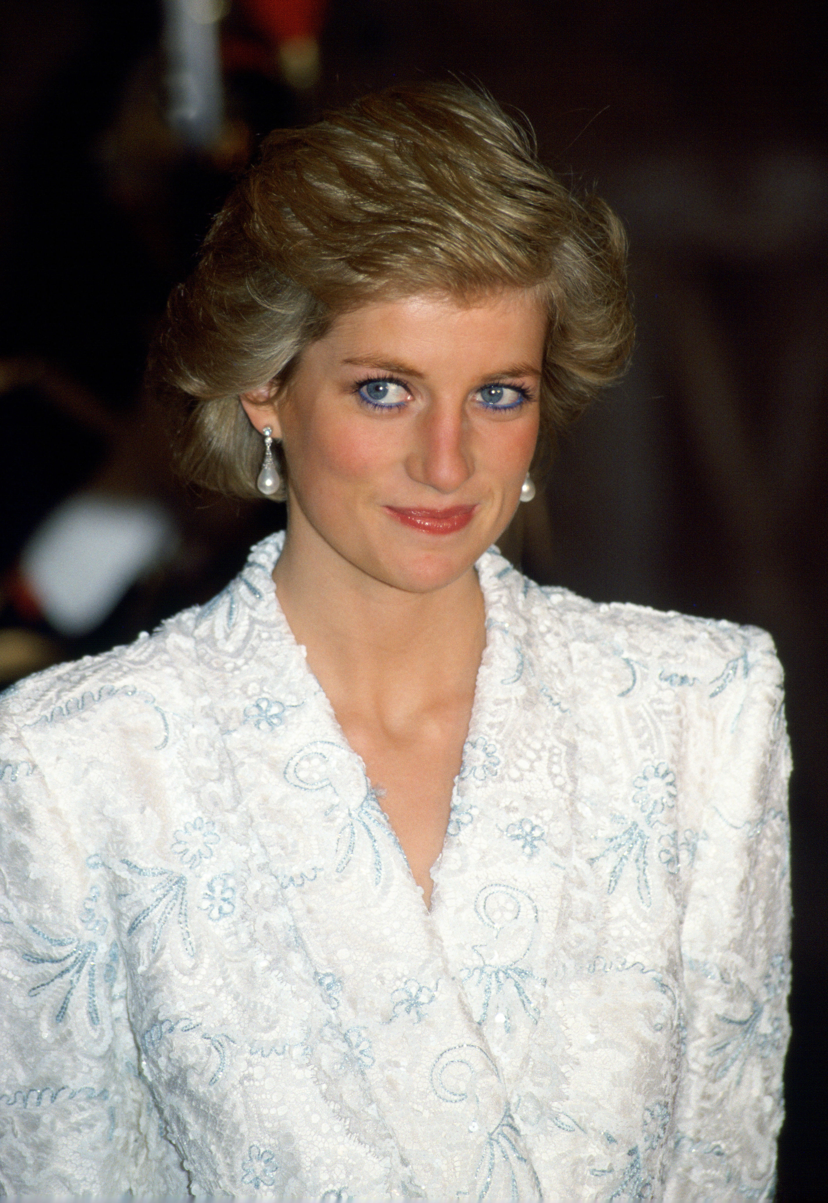 Princess Diana's signature blue eyeliner. (Image credit: Getty Images)