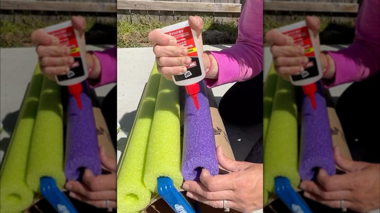 She gives a secondhand table new life with an epic pool noodle thrift flip