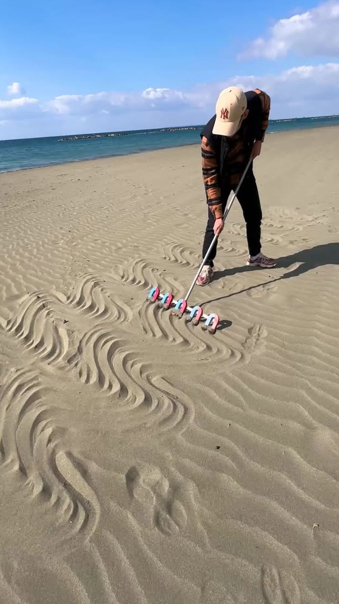Searching for hidden treasures using a magnetic rake
