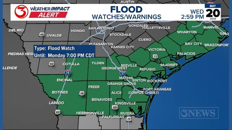 Flood watch issued for the Texas coast through Memorial Day weekend