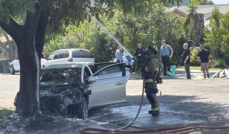 Driver slams into tree in Fresno, igniting fire. They fled the scene ...