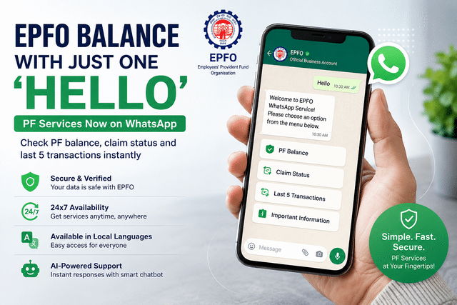 EPFO WhatsApp service: PF balance, claim status and transactions soon ...