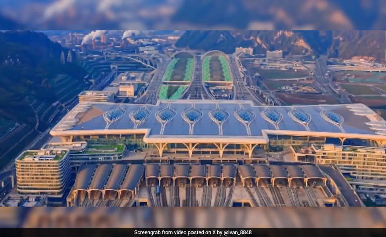This giant railway station in China was built on a mountain in just 38 ...