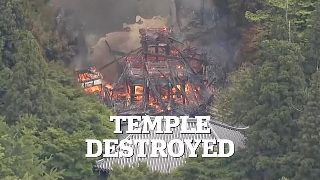Temple building that holds 'sacred flame' destroyed by fire