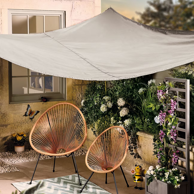 Aldi’s £15 sun sail is a must-have for shading a small garden in style ...
