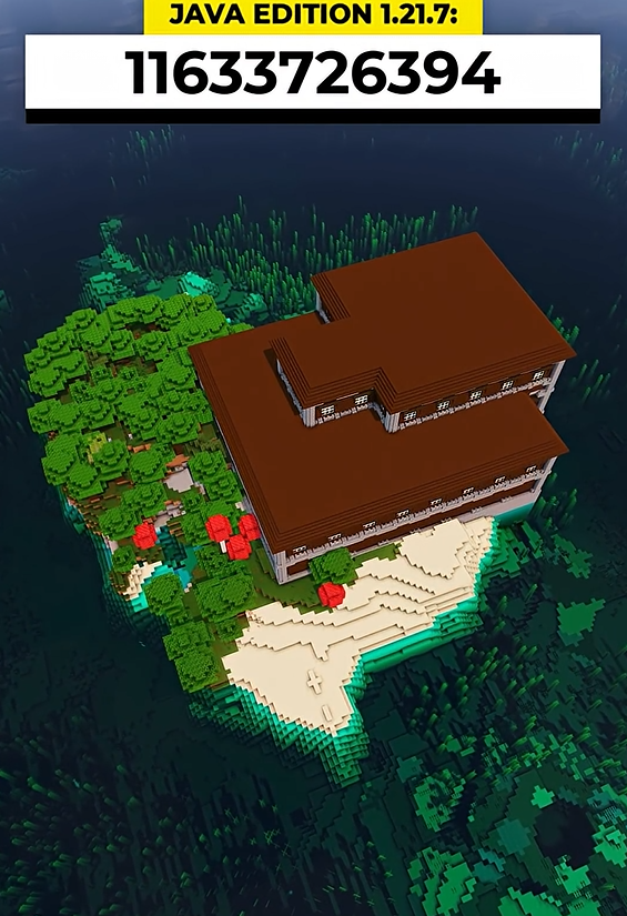 Minecraft woodland mansion island seed with rare survival start