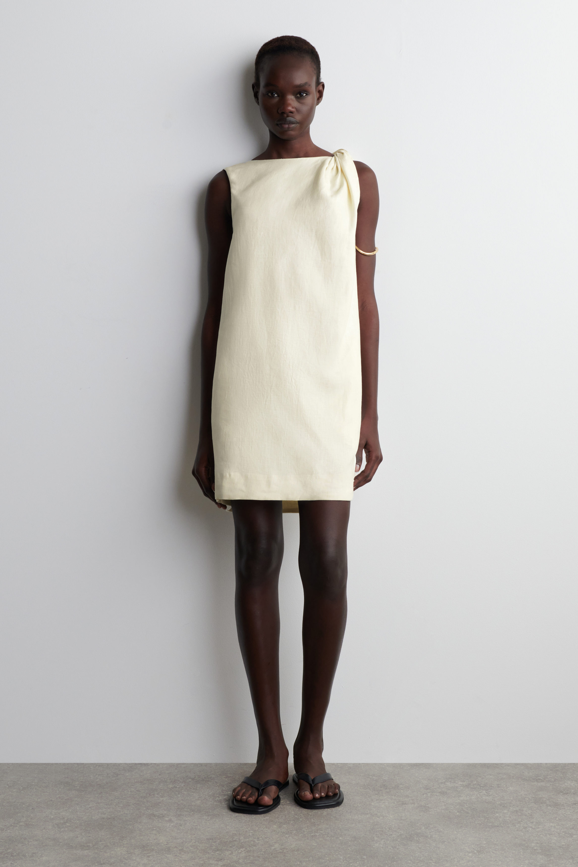 linen dress luxury Sleeveless Linen Dress ACADIA in Natural melange main image 0