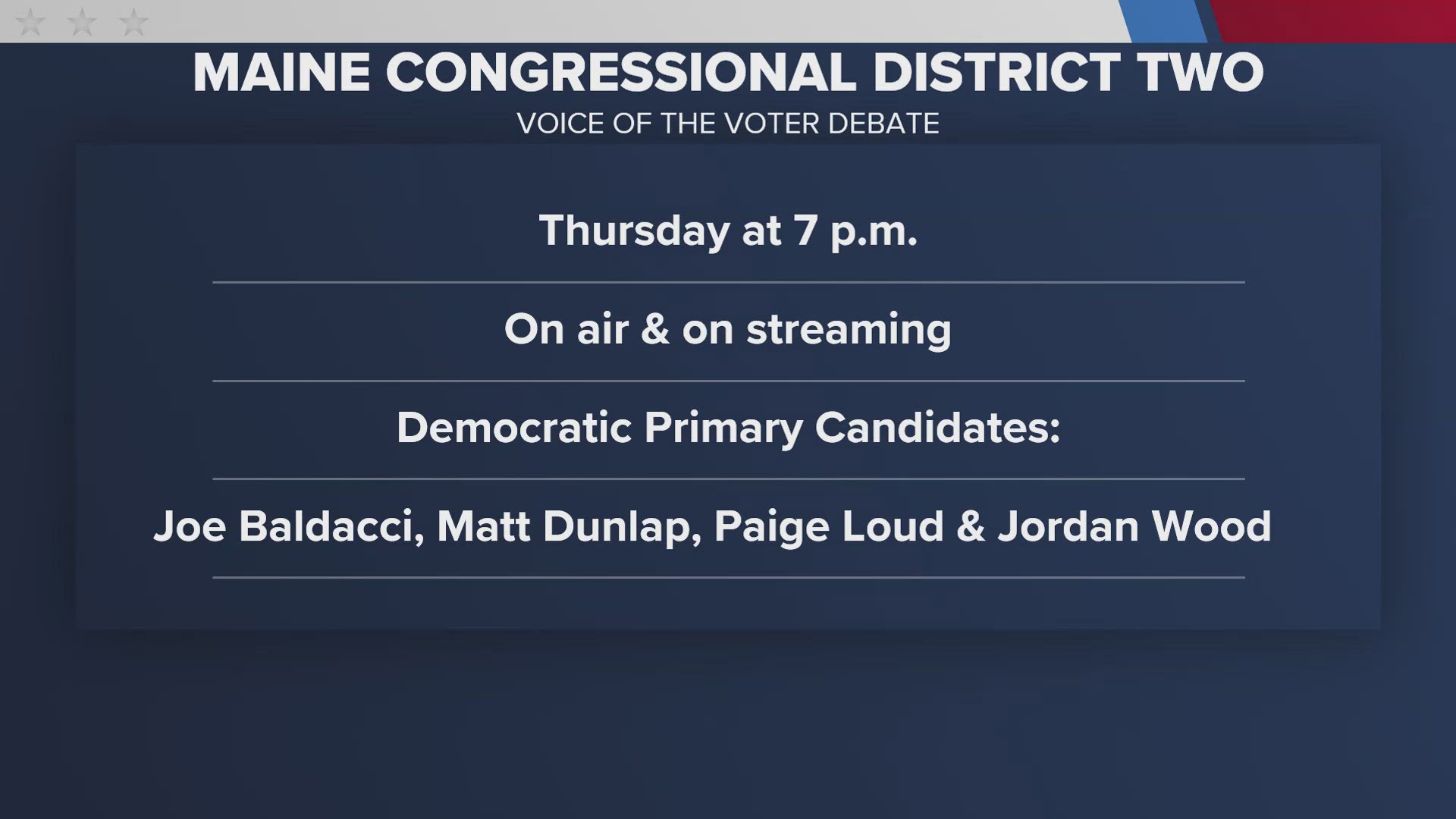 News Center Maine to host 2nd District Democratic primary debate