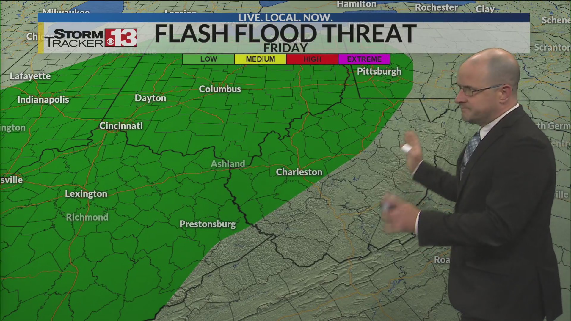 Damp and soggy Thursday, back to storms on Friday