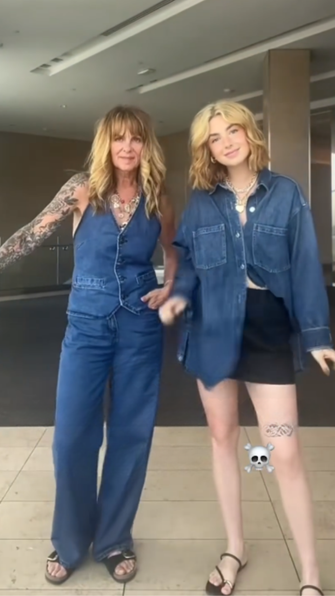 Matching denim set outfit style fun rivalry