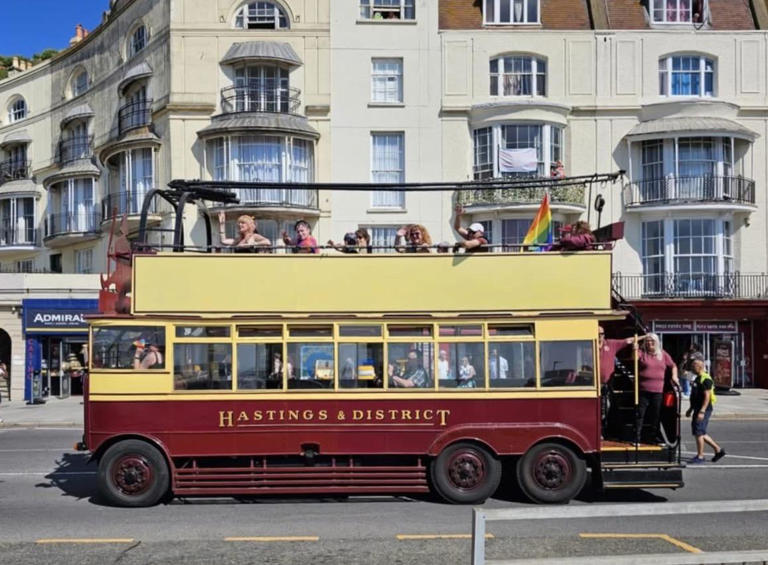 Historic Hastings trolley bus Happy Harold will be out over the bank ...