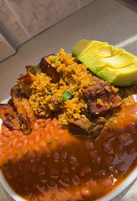 Locrio de cerdo traditional Dominican pork and rice recipe