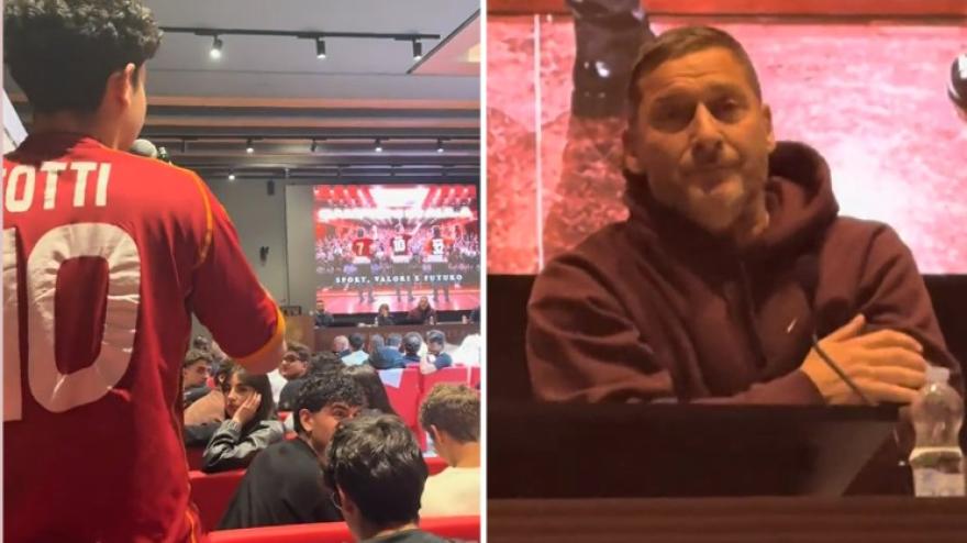 Roma, un universitario mette in difficoltà Totti: 