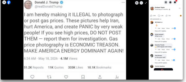 Did Trump say he'd make it illegal to photograph or post gas prices?