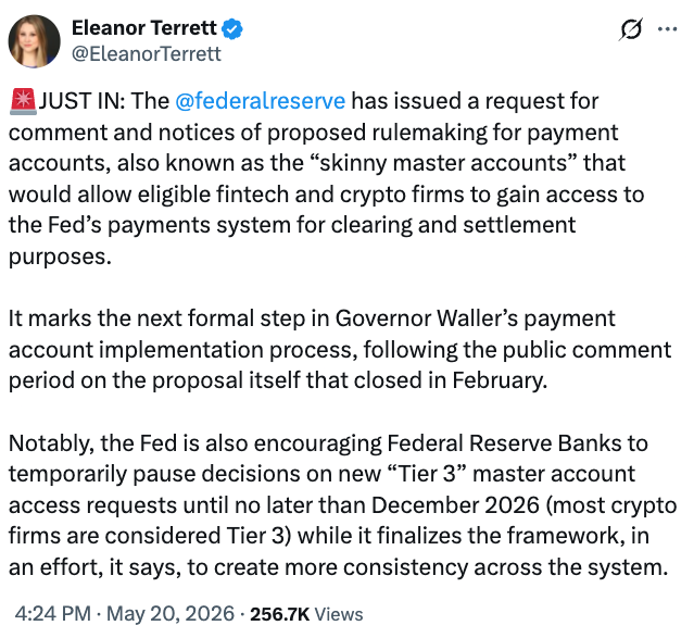 Fed seeks input on limited payment accounts after Trump order