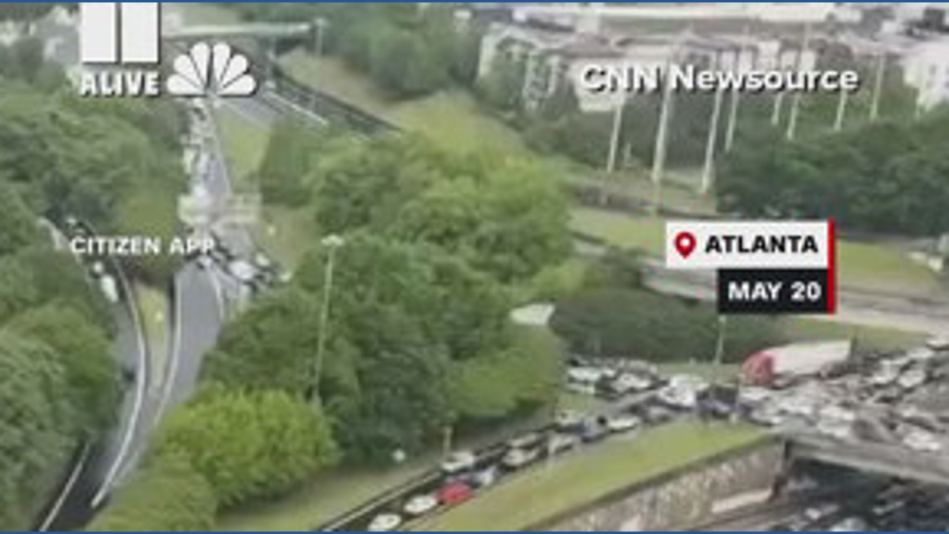 Cars around Atlanta stuck in flash flood