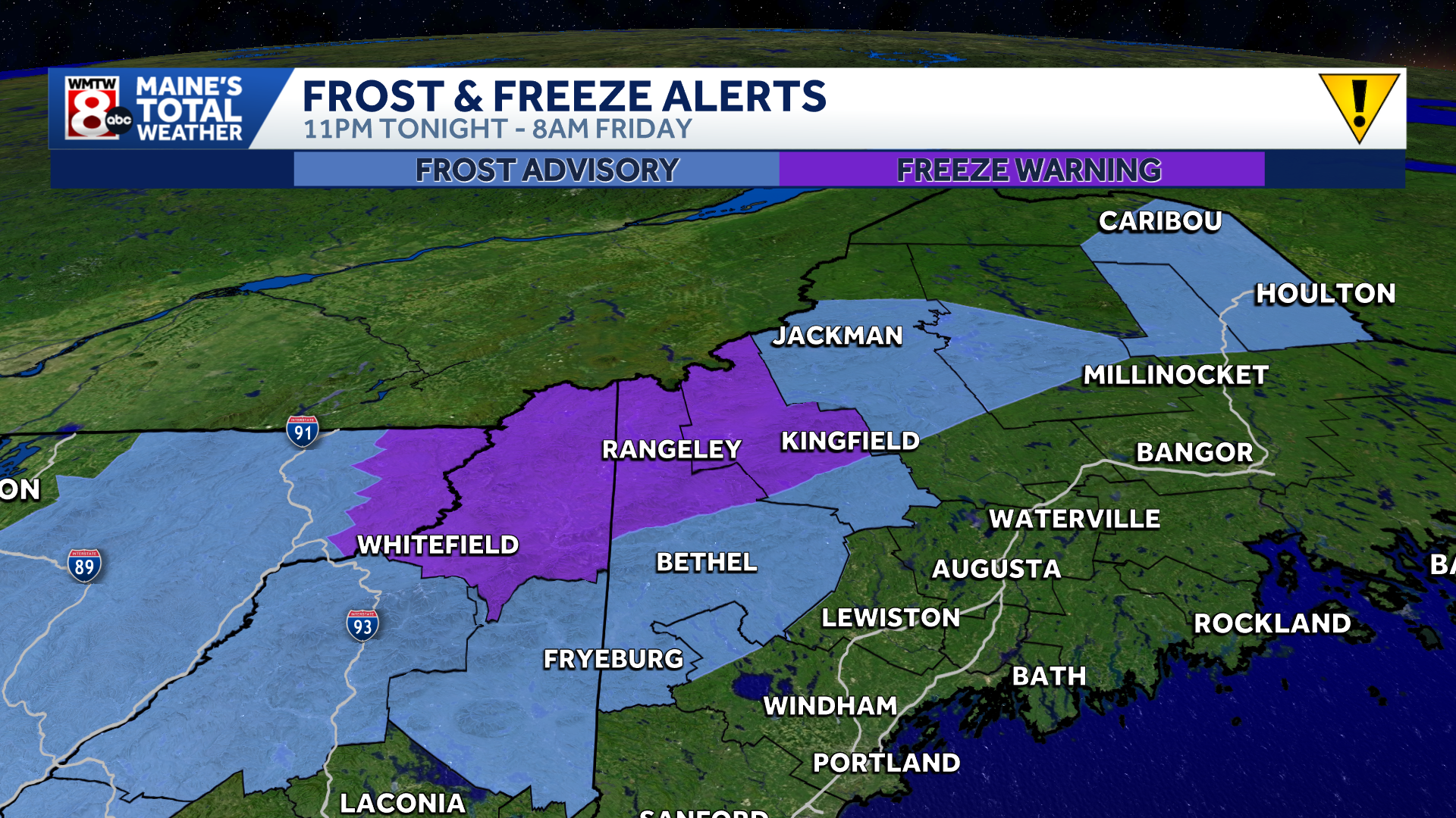 Frost advisory, freeze warning in effect late ahead of Memorial Day