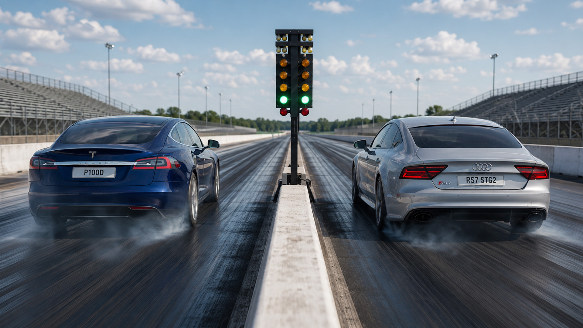Can 761HP Audi RS7 Beat Tesla P100D Drag Race