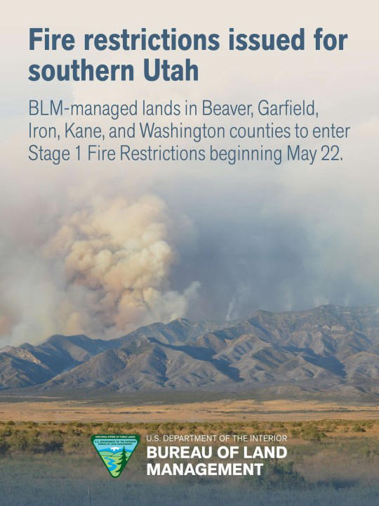 BLM restricts fire-related activities in southwest Utah due to high ...