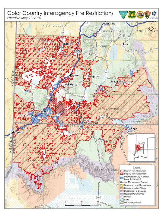 BLM restricts fire-related activities in southwest Utah due to high ...