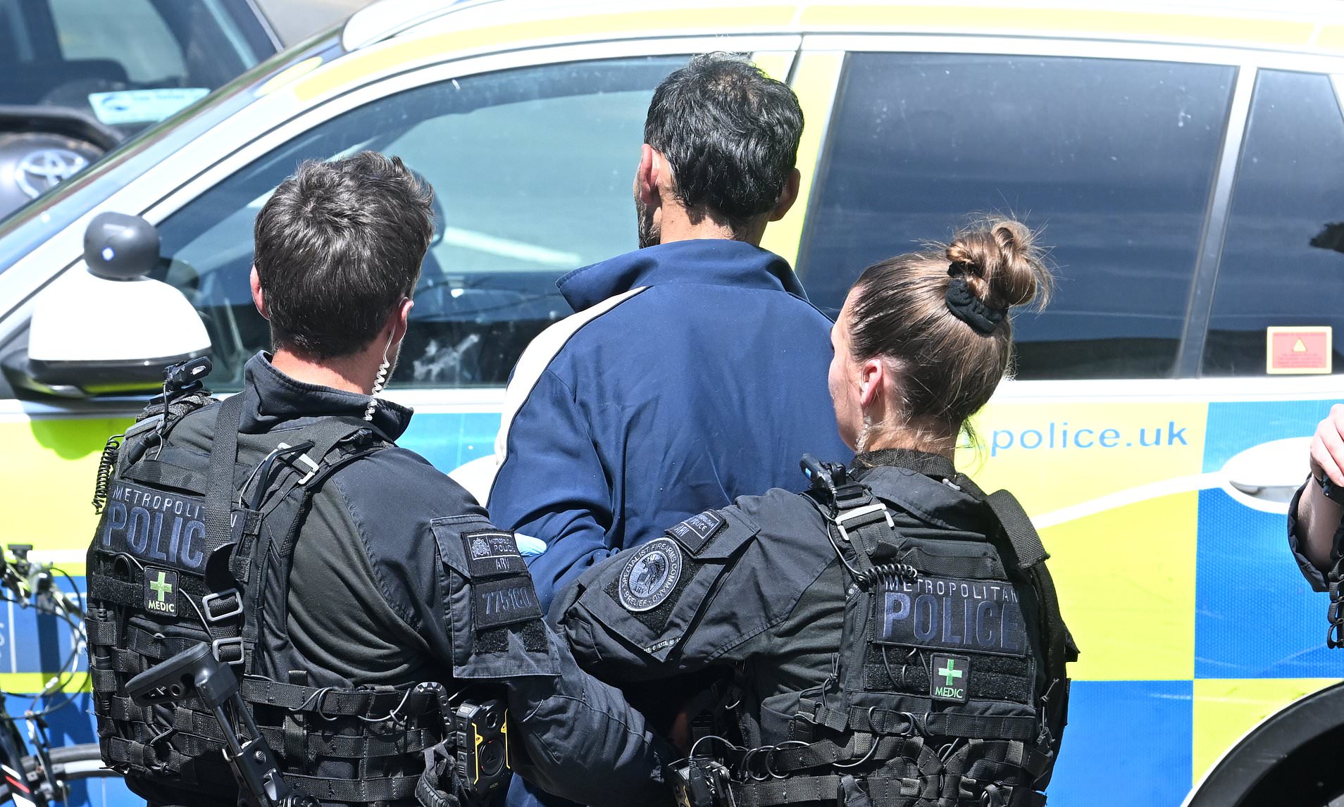 Armed officers arrest a man in Golders Green carrying a prohibited firearm