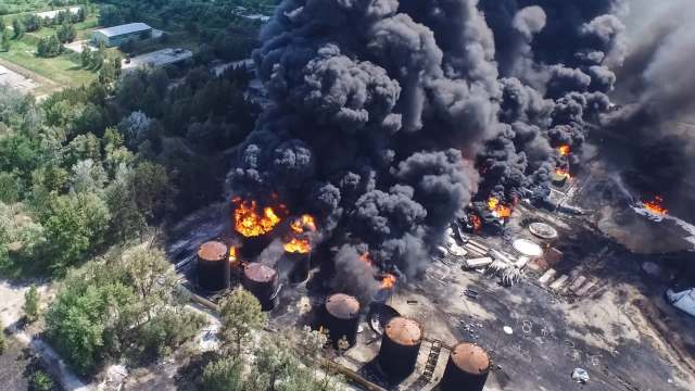 One of Russia's biggest oil refineries erupts in flames after Ukrainian ...