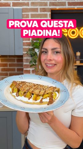 Piadina di avena con mele e crema di nocciole, non ti accorgi che è fit!