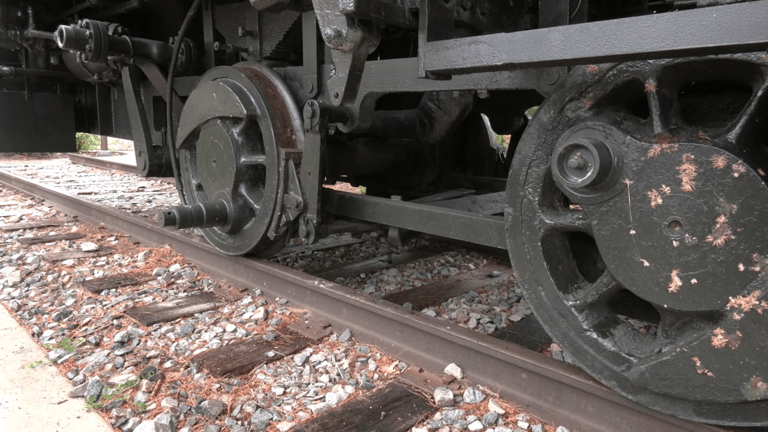 Steam engine on display at West Virginia Culture Center
