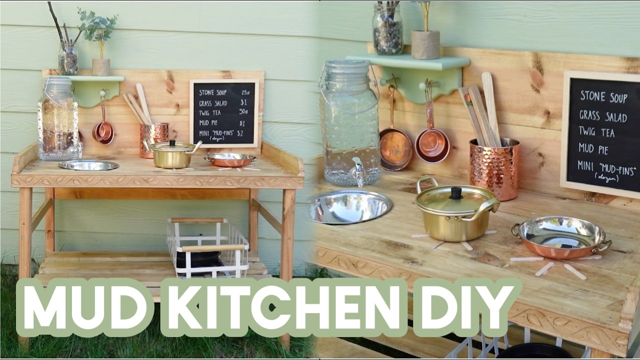 DIY toddler mud kitchen, hot mess mom edition