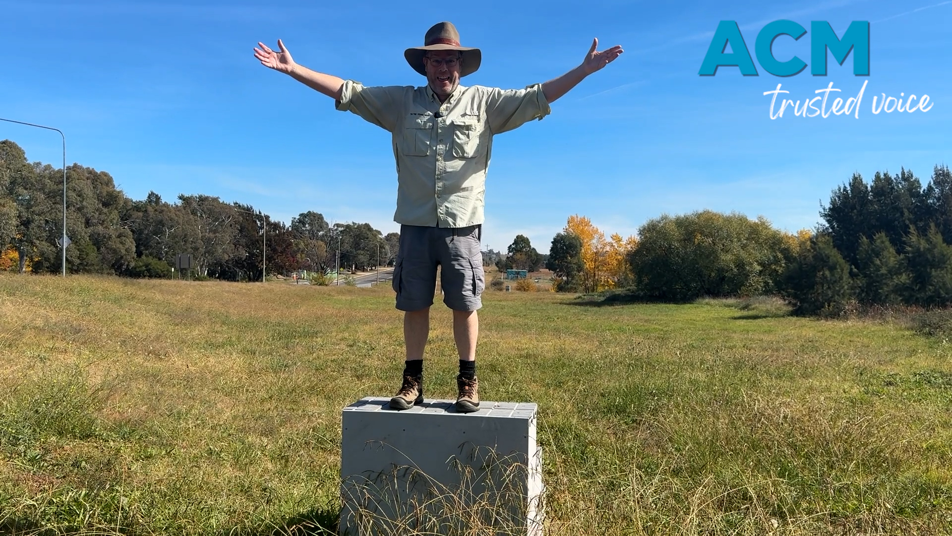 Tim the Yowie Man takes the 'staircase to nowhere'