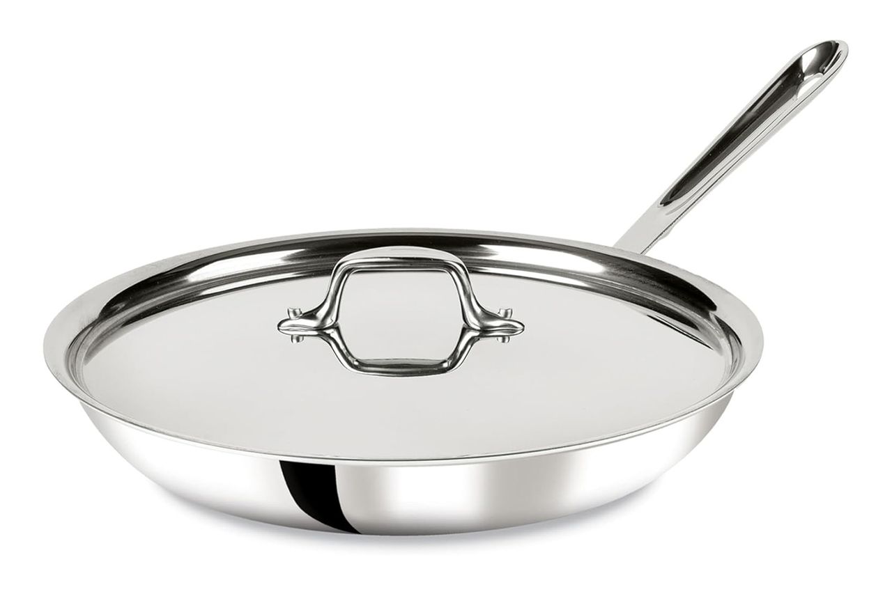 All-Clad D3 Stainless Steel Frying Pan with Lid, Tri-Ply Bonded,