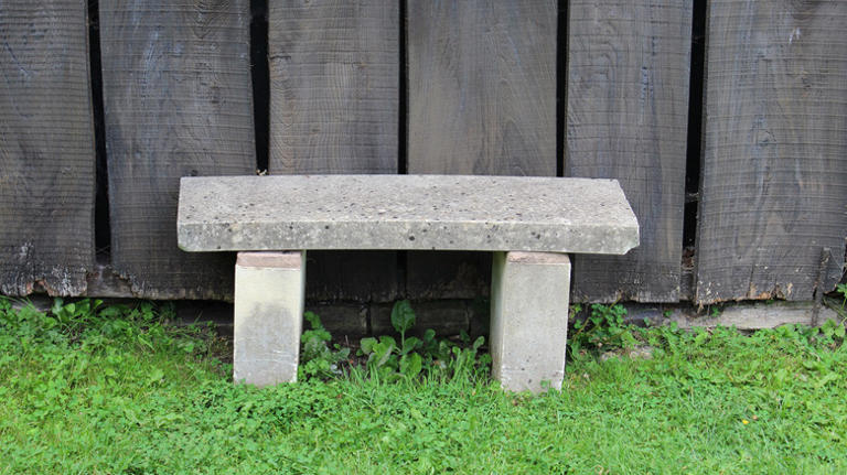 DIY your own garden bench out of cement for furniture that lasts