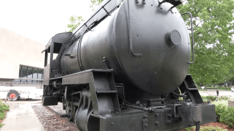 Steam engine on display at West Virginia Culture Center