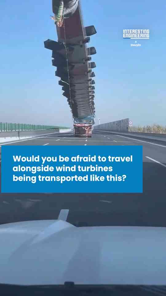 This truck is carrying part of a wind turbine