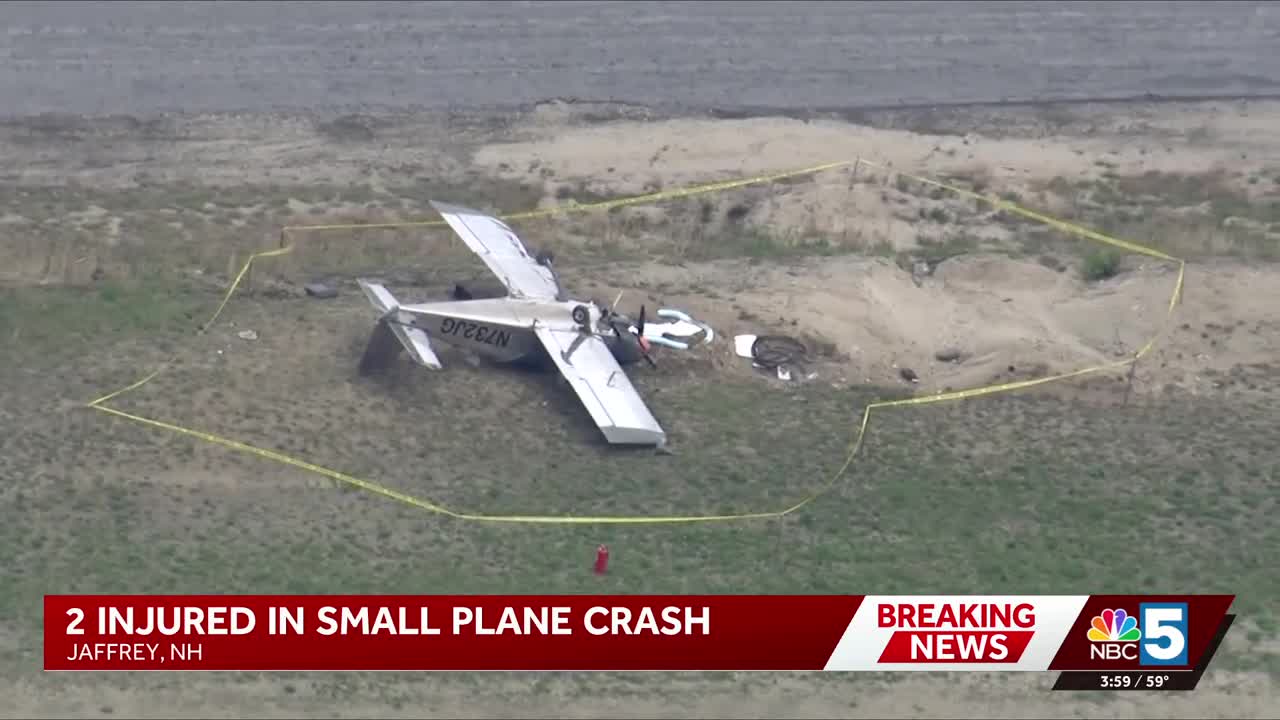 Two injured in plane crash at Jaffrey Airport in New Hampshire