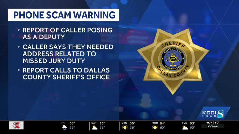 Dallas County Sheriff's Office warns of scam involving missed jury duty