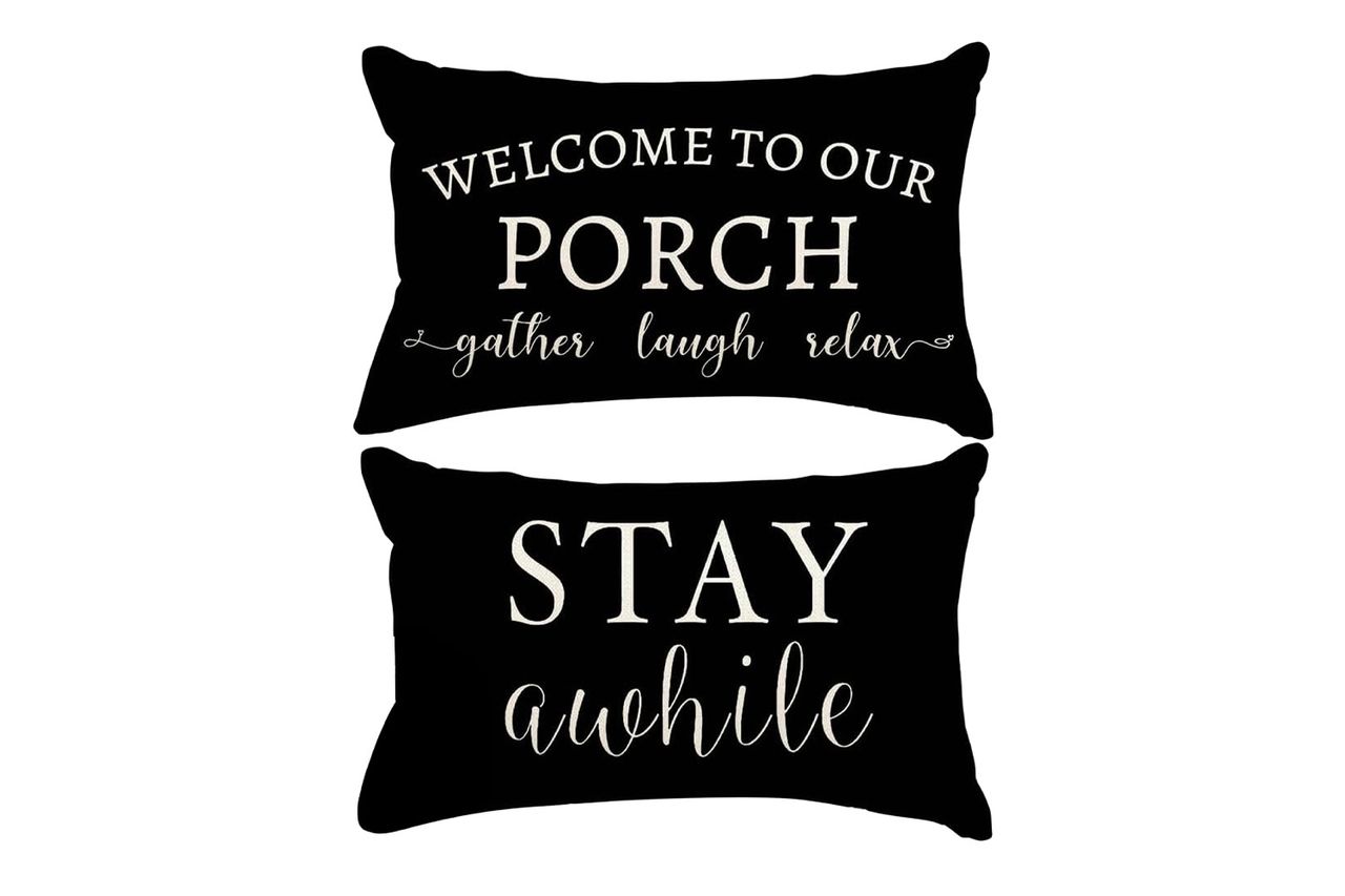 RABUSOFA Welcome to Our Porch Decor Outdoor Pillow