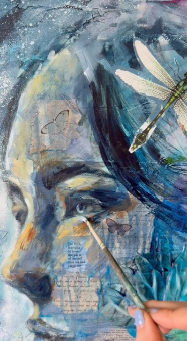 Trust the process Monet-inspired painting transformation in progress