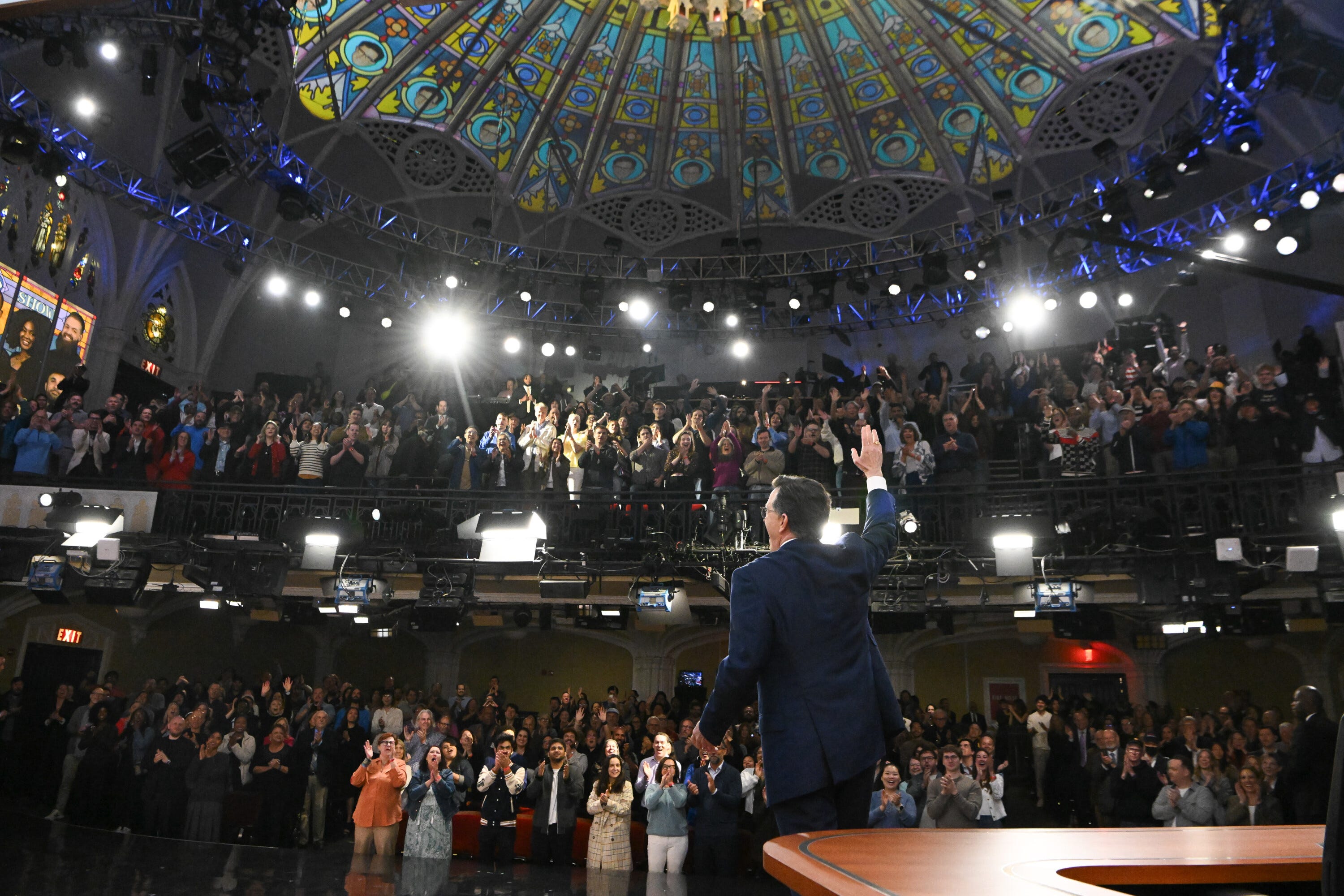 It was a full house for Colbert's final show, and the crowd gave him a standing ovation.