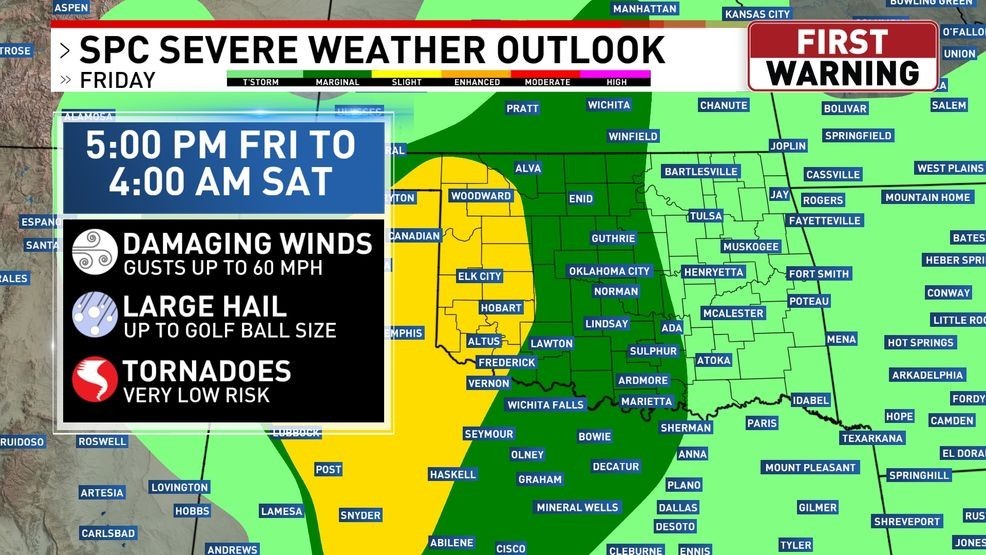 Severe storms possible Friday
