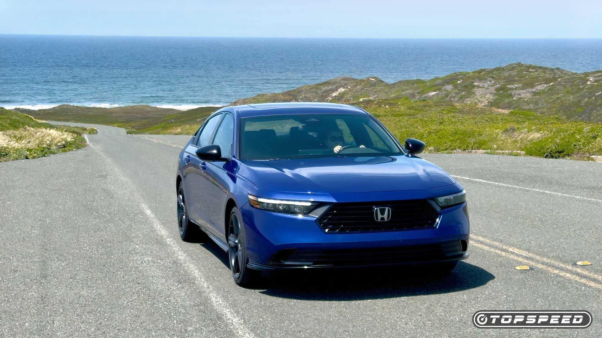 Honda Accord Hybrid front shot parked in a lot