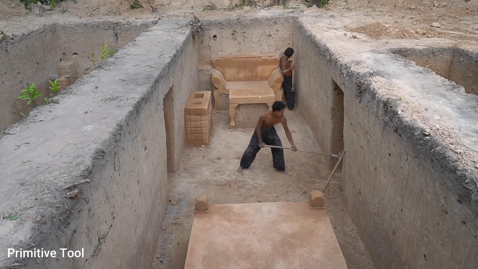 They dug for 45 days until exhaustion nearly slowed the interior build